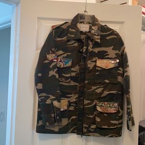 Army jacket with embroider vintage details